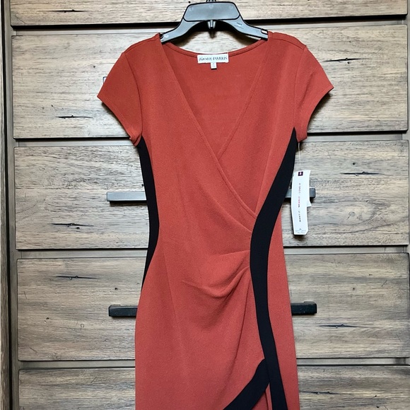 Almost Famous Wrap Me Up Mini Dress-Rust - Picture 3 of 10